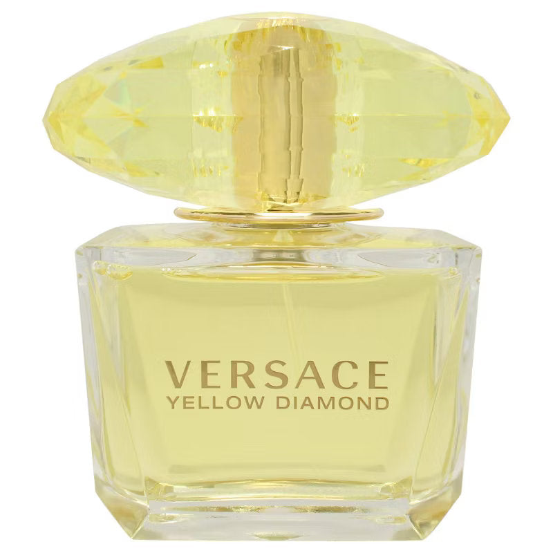 Versace Yellow Diamond perfume bottle on a white background